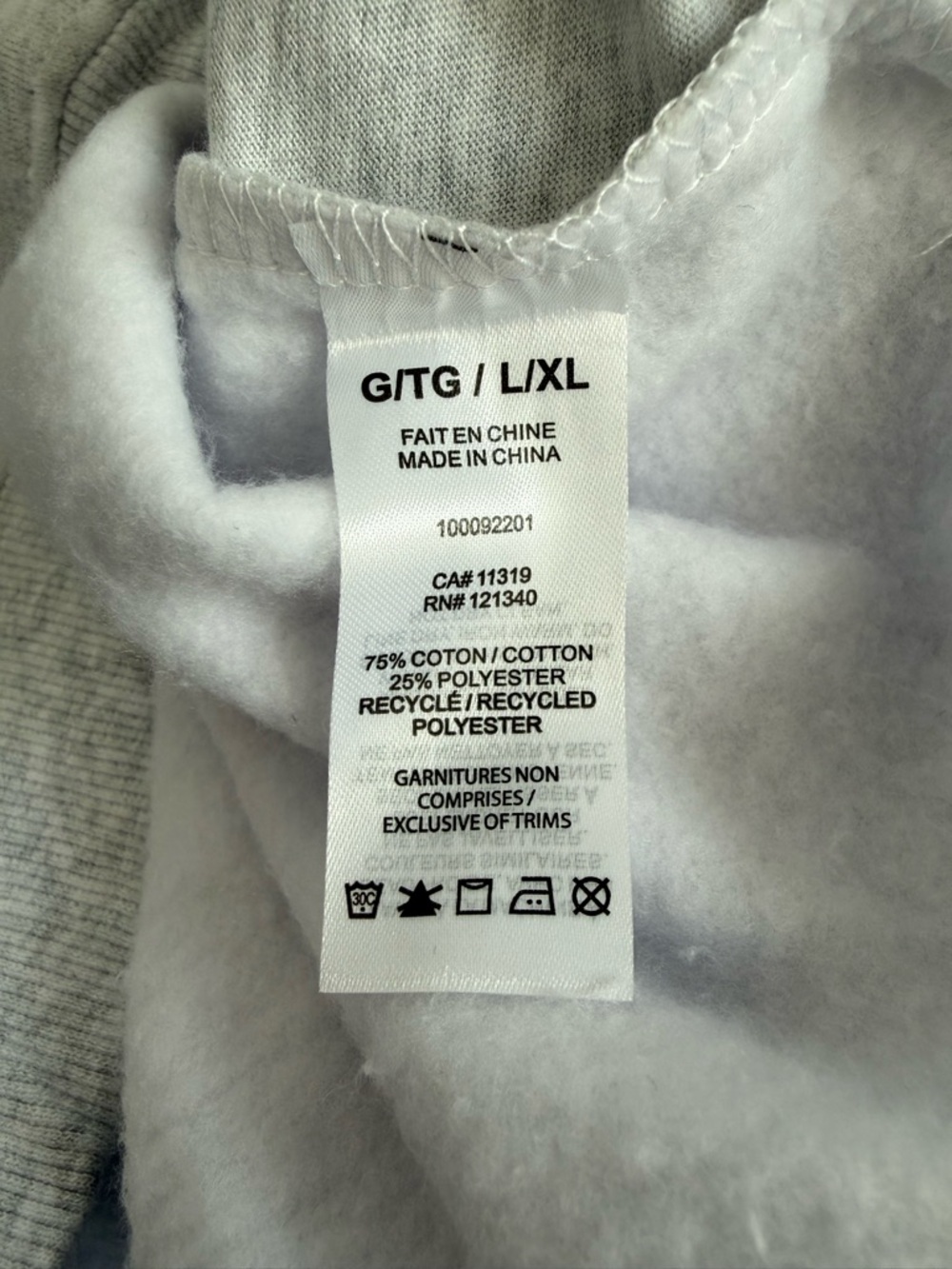 Garage UltraFleece Grey Pullover Hoodie Sweatshirt NWT Size L/XL - Picture 7 of 7